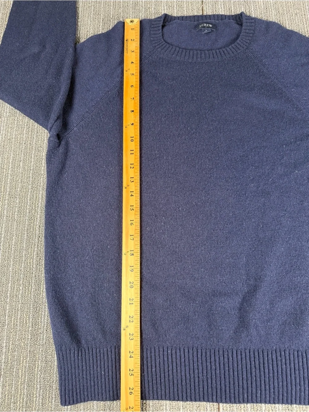 J. Crew Men's Navy Crewneck Wool Blend Sweater Size Large
